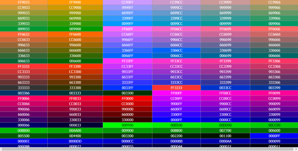 Bảng Mã Màu CSS, HTML ,RGB, CMYK Mới Nhất trong thiết kế website